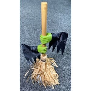 Halloween Decor Motorized Dancing Witches Broom Eerie Sounds Uni-Pro 16"